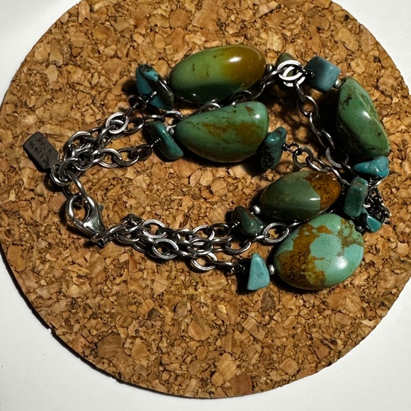 Turquoise and sterling silver bracelet - Picture 8 of 9